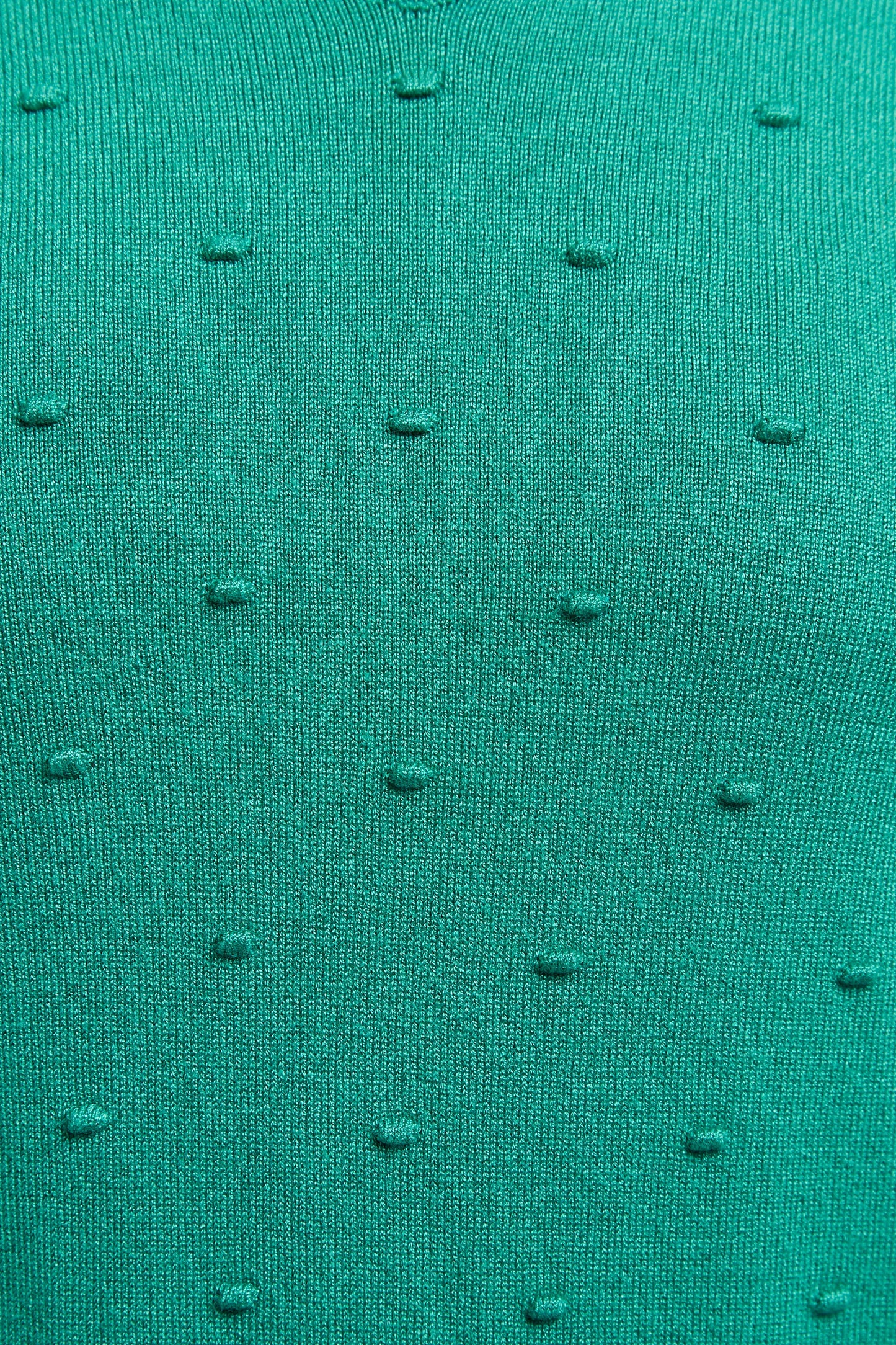 Louche Josephina Raindrops Textured Short Sleeve Collared Sweater Green
