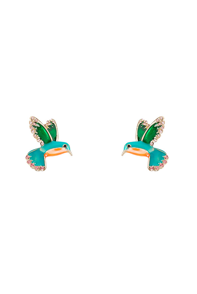 Kiki Hummingbird Stud Earrings - Front