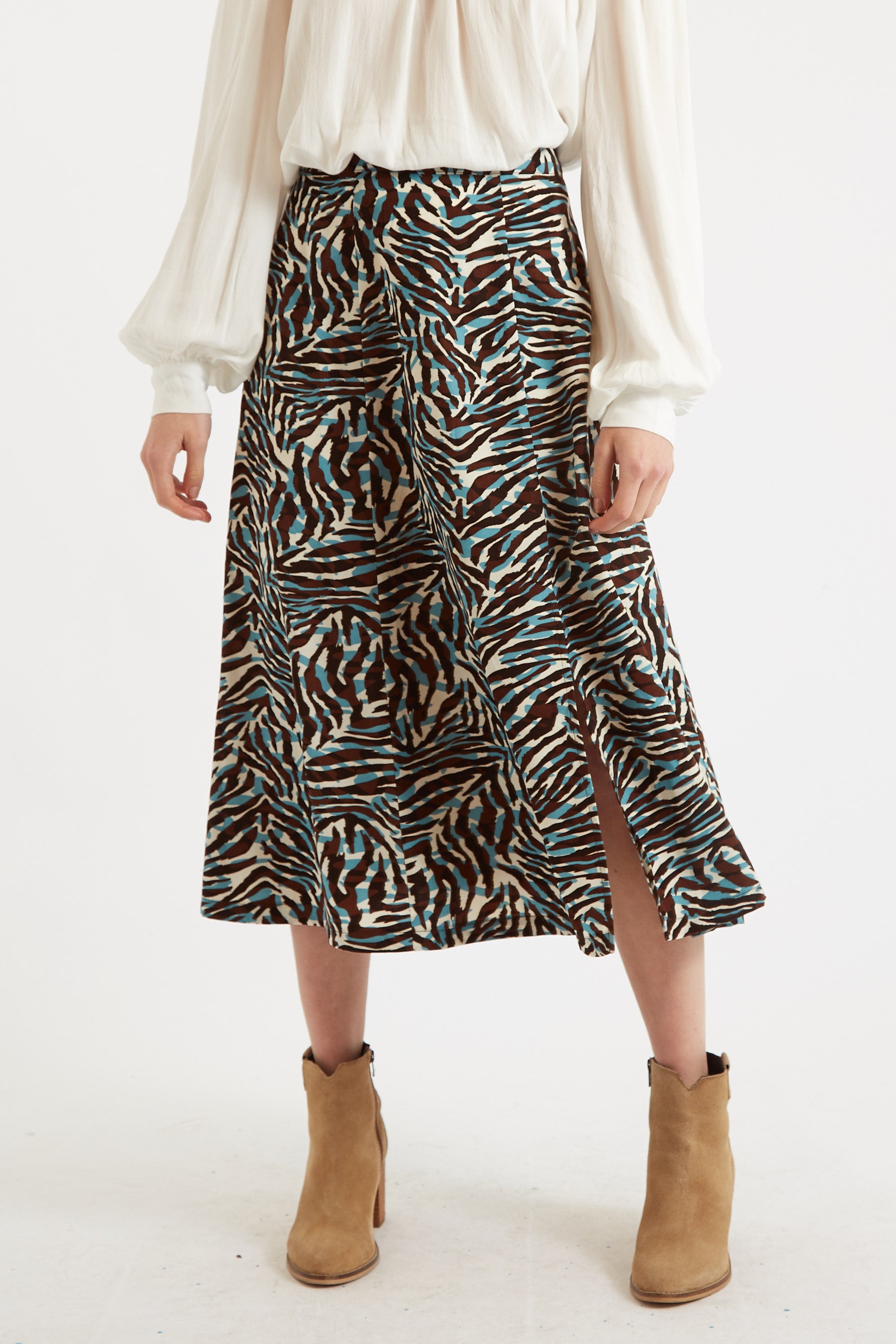 Kiyo Roar Print Midi Skirt – Louche
