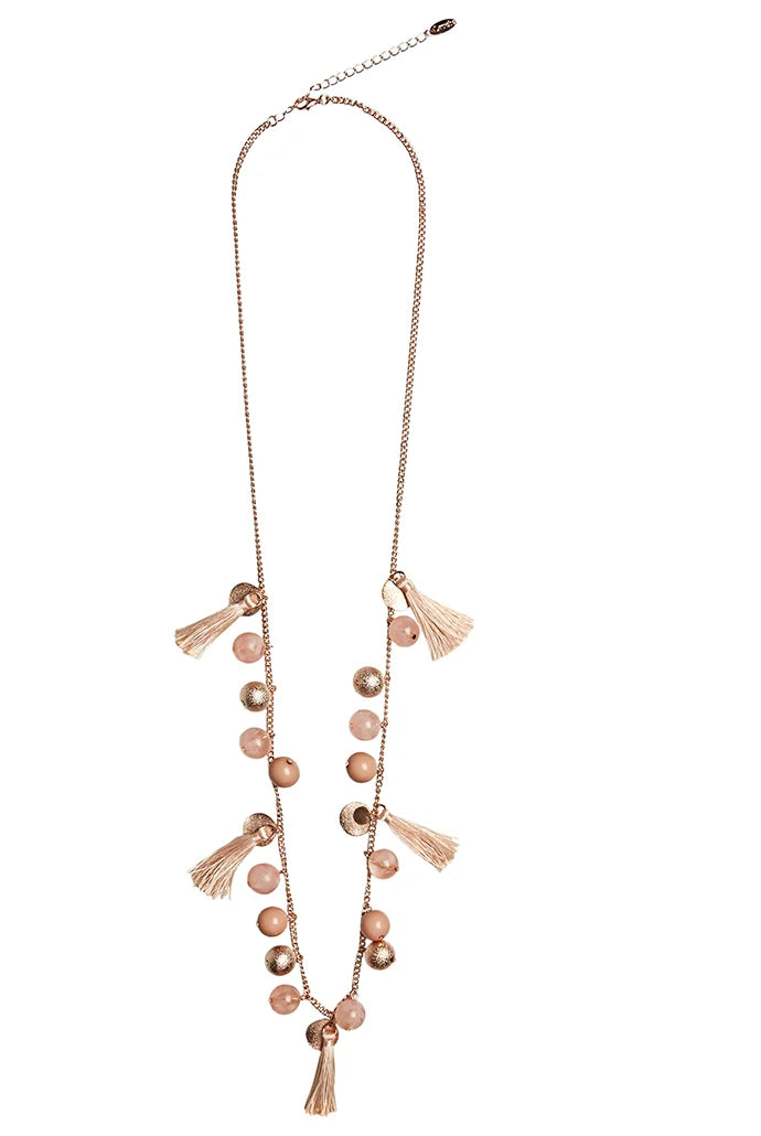 Laura Tassel Rose Gold Necklace - Front