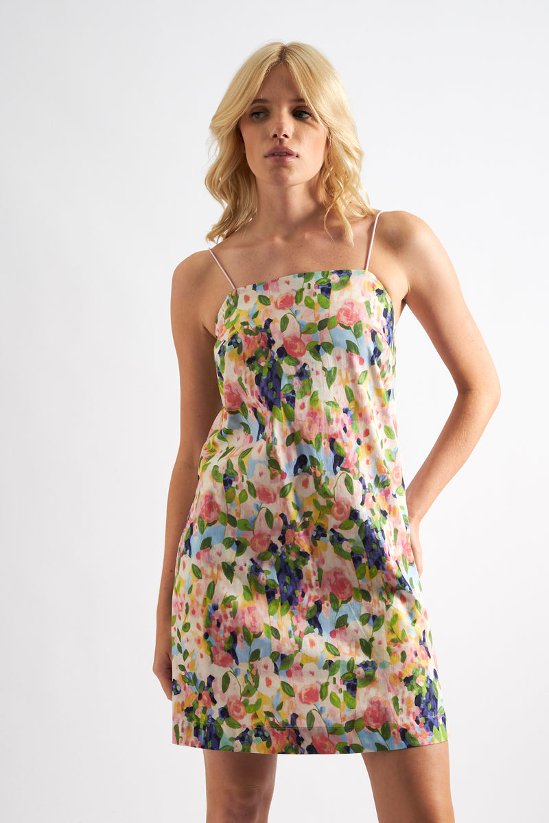 Linsey Summer Dream Print Strappy Mini Sundress - Front