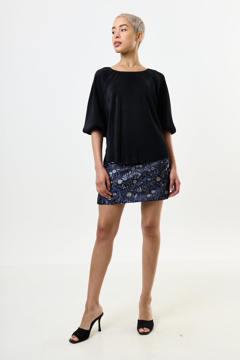 Aubin Magic Forest Jacquard Mini Skirt - Blue - Front