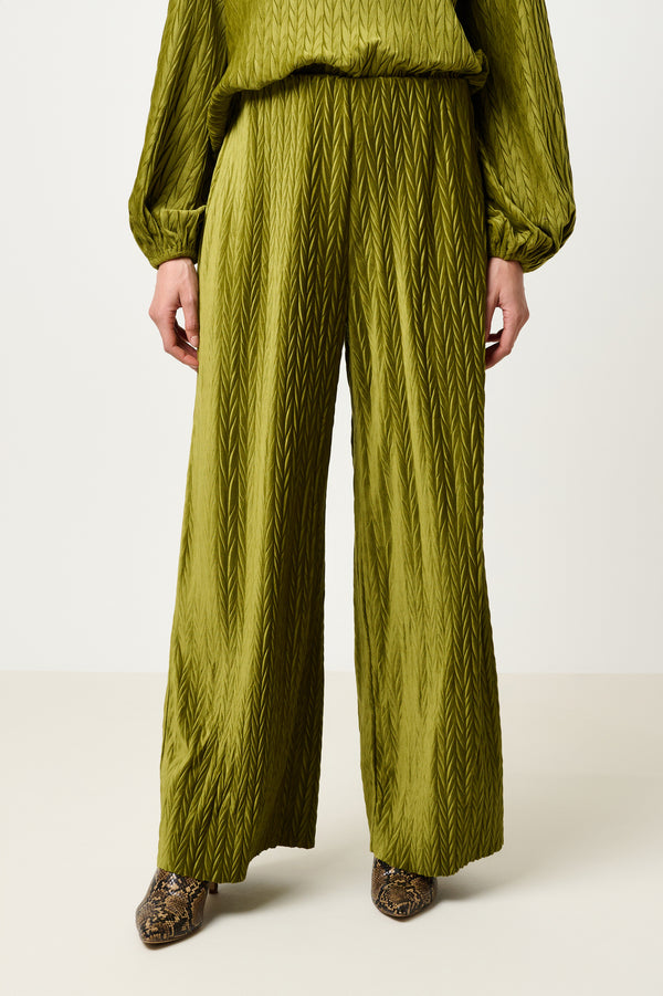 Melvin Velvet Pleat Trouser - Kiwi