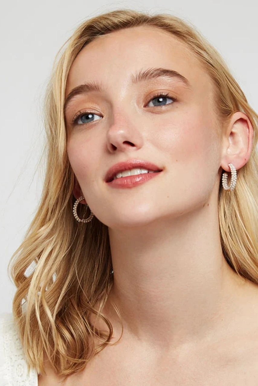 Micah Pearl Hoop Earring