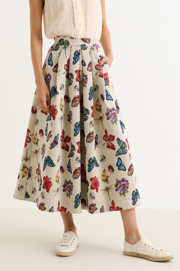louche Skirts collection for women 3 PASADENA FLUTTER JACQUARD CREAM 3