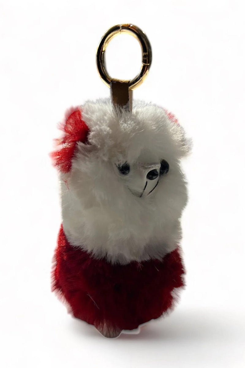 Pio Llama Keyring Holder in Burgundy - Front