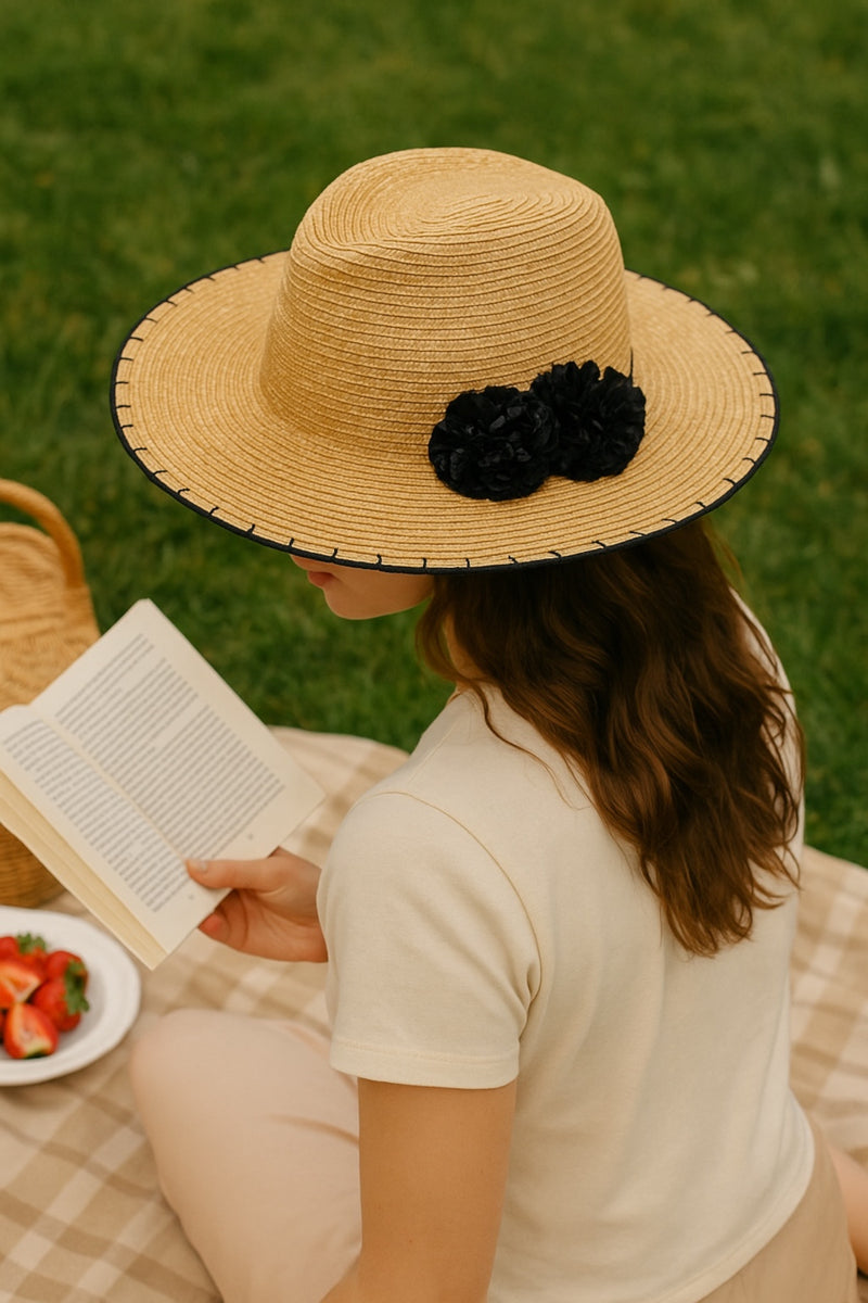 Louche Kia Straw Trilby Hat - Front