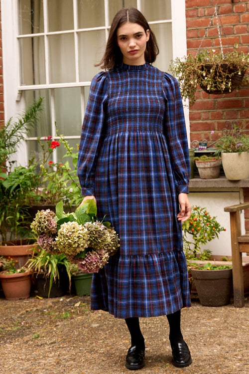 winter check dresses Darzheoy Mikilon Women's Plaid Maxi Dress Button Up Tiered Ruffle Flowy Check Dresses Tartan Long Dress with Tie Belt, Size: XL(US:10)