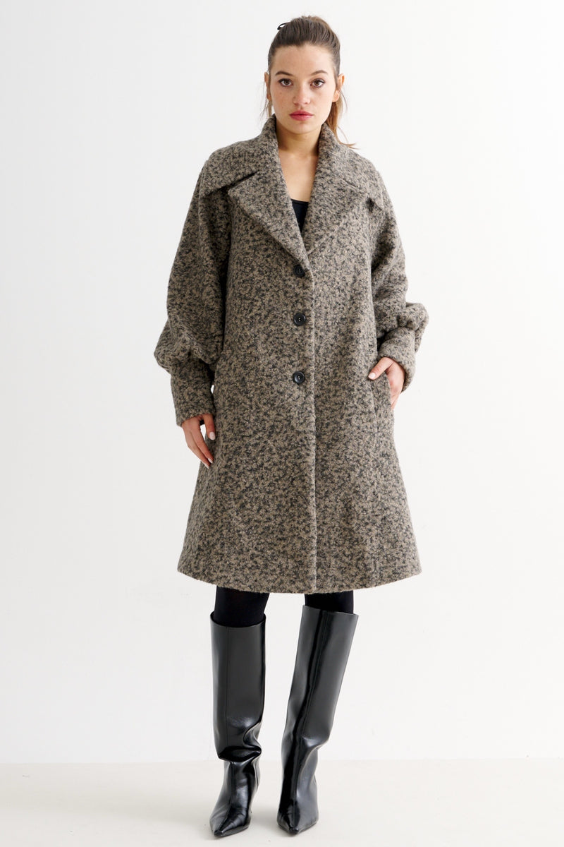 Mischa Boucle Coat - Biscuit