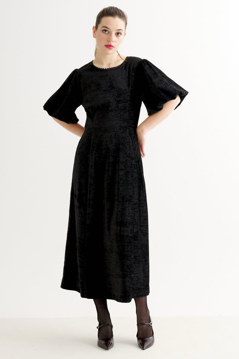 Philo Matte Velvet Dress - Black