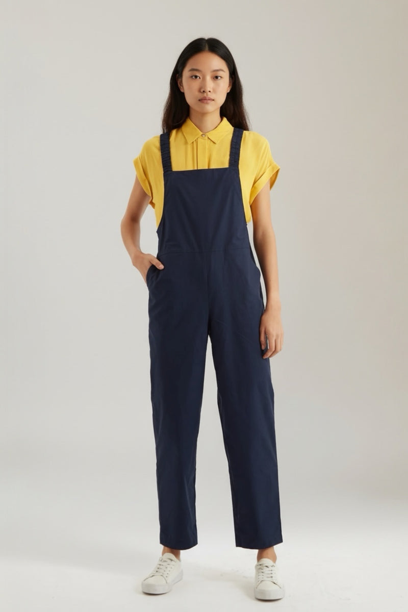 Tippie Poplin Dungarees - Front