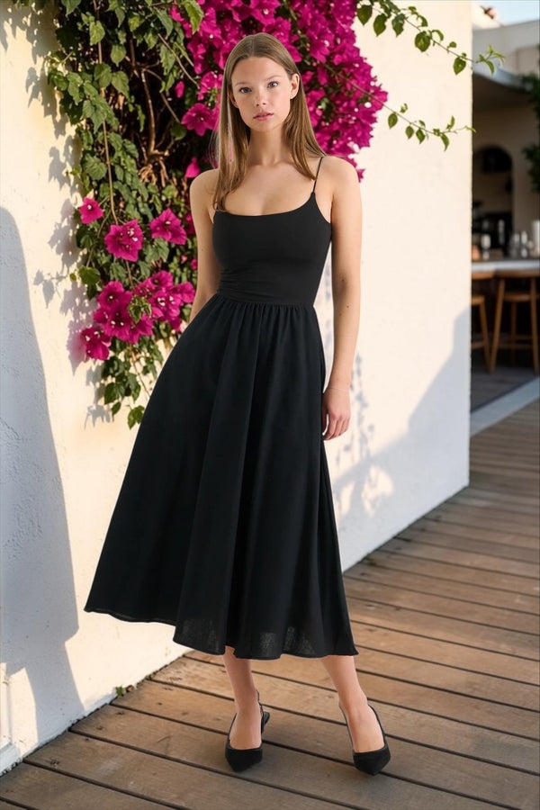 sexy black dress women TEEK - Ultra Sexy Drape Chain Black Dress