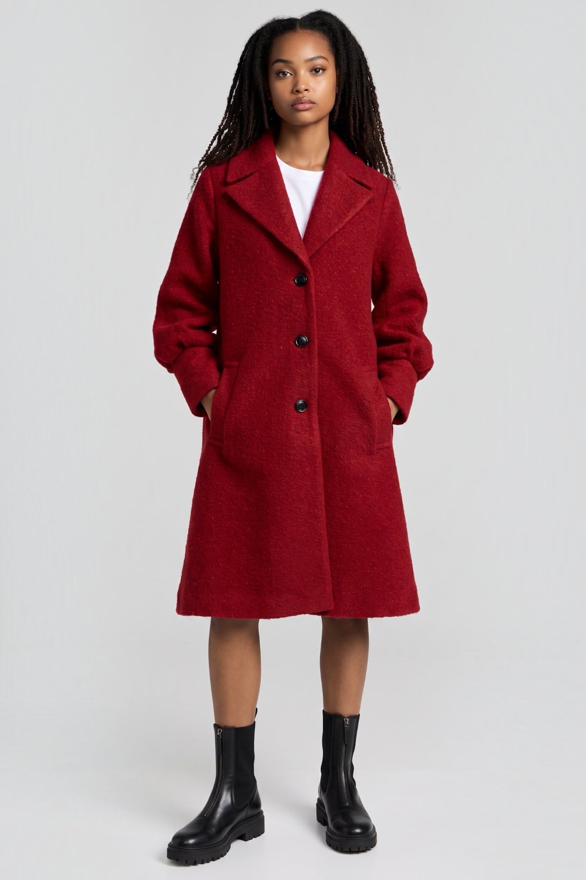 Mischa Statement Sleeve Coat Dark