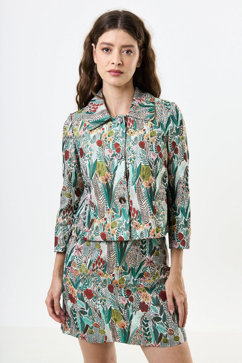 Salut Jungle Jacquard Jacket - Green - Front