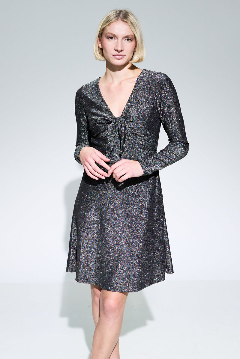 Sidney Sparkle Fit & Flare Mini Dress - Multi - Front