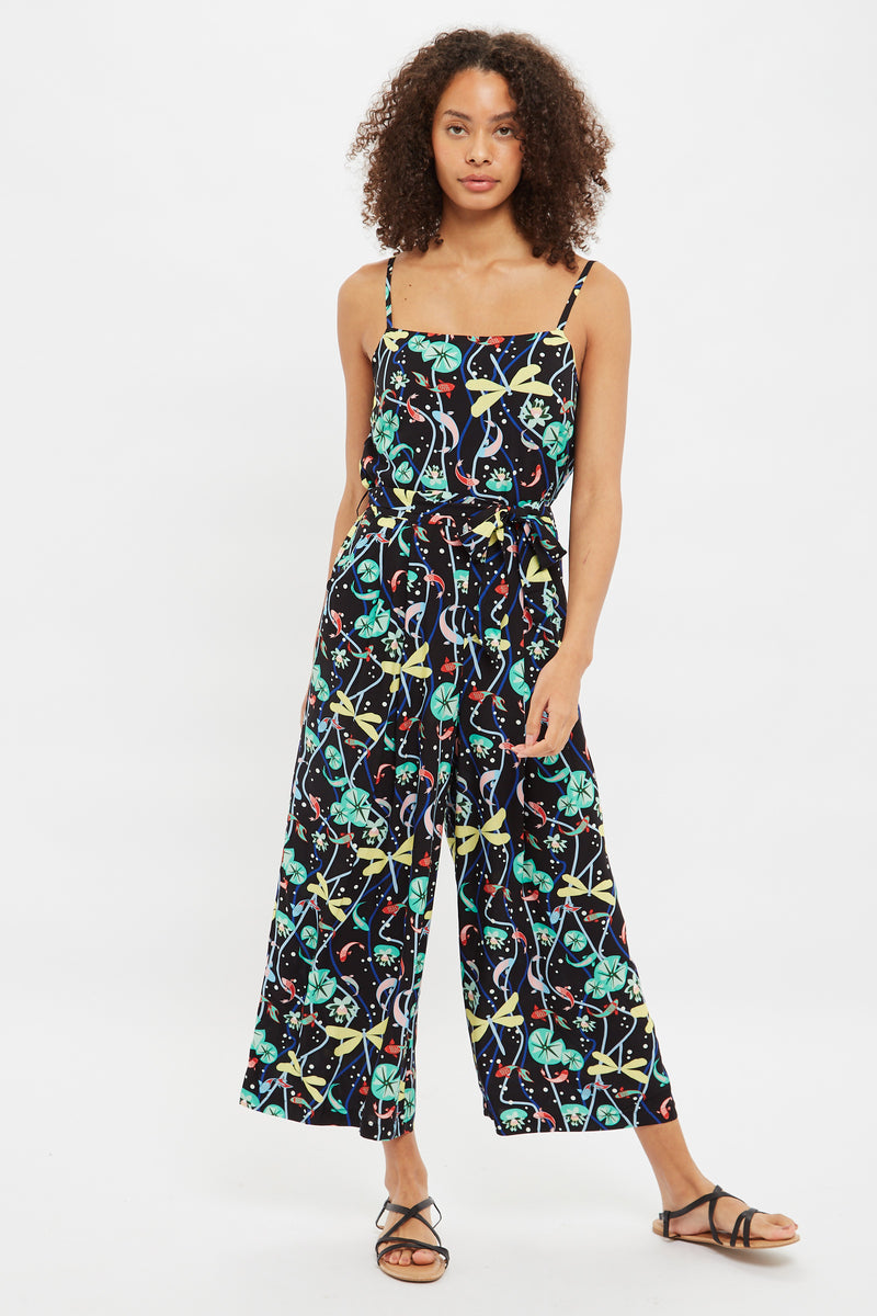 Louche Sikke Pond Print Strappy Jumpsuit - Front