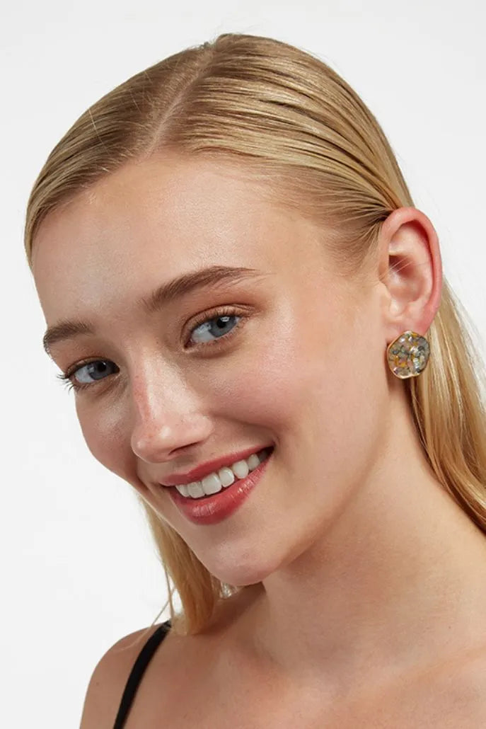 Perida Inlayed Stud Earrings in Multi