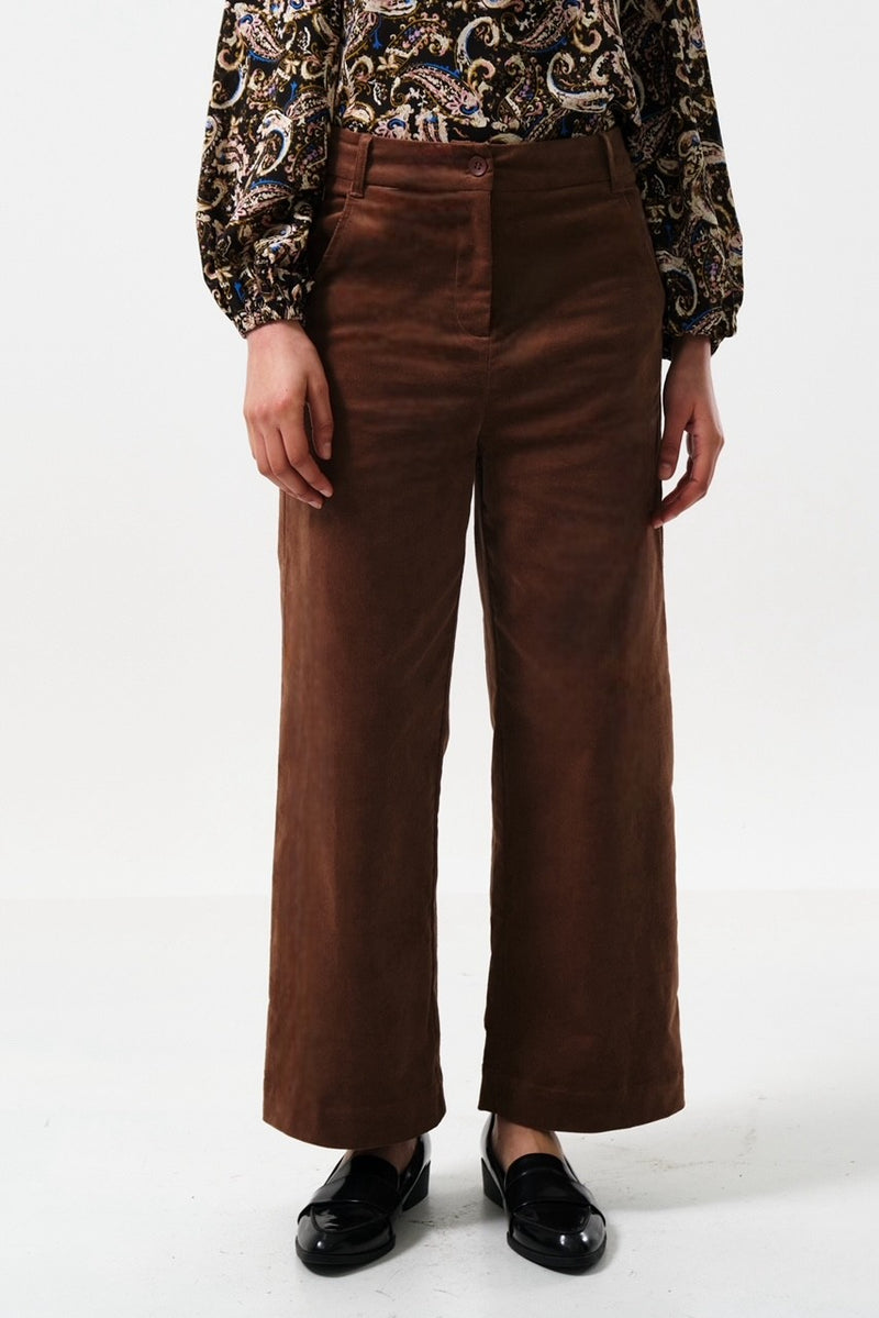 Tim Baby Cord Straight Cut Trousers - Mole - Front