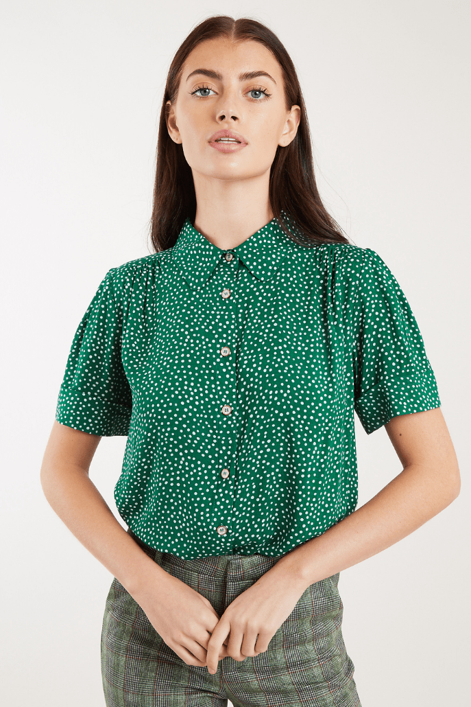 Barclay Scatter Dot Print Short Sleeve Shirt