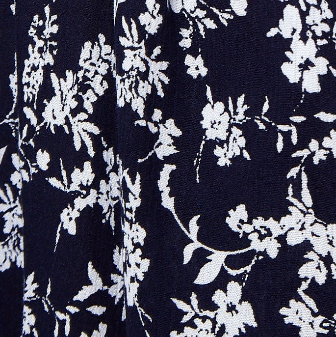 Louche Alix Flower Press Printed Midi Smocked Bodice Long Sleeve Dress