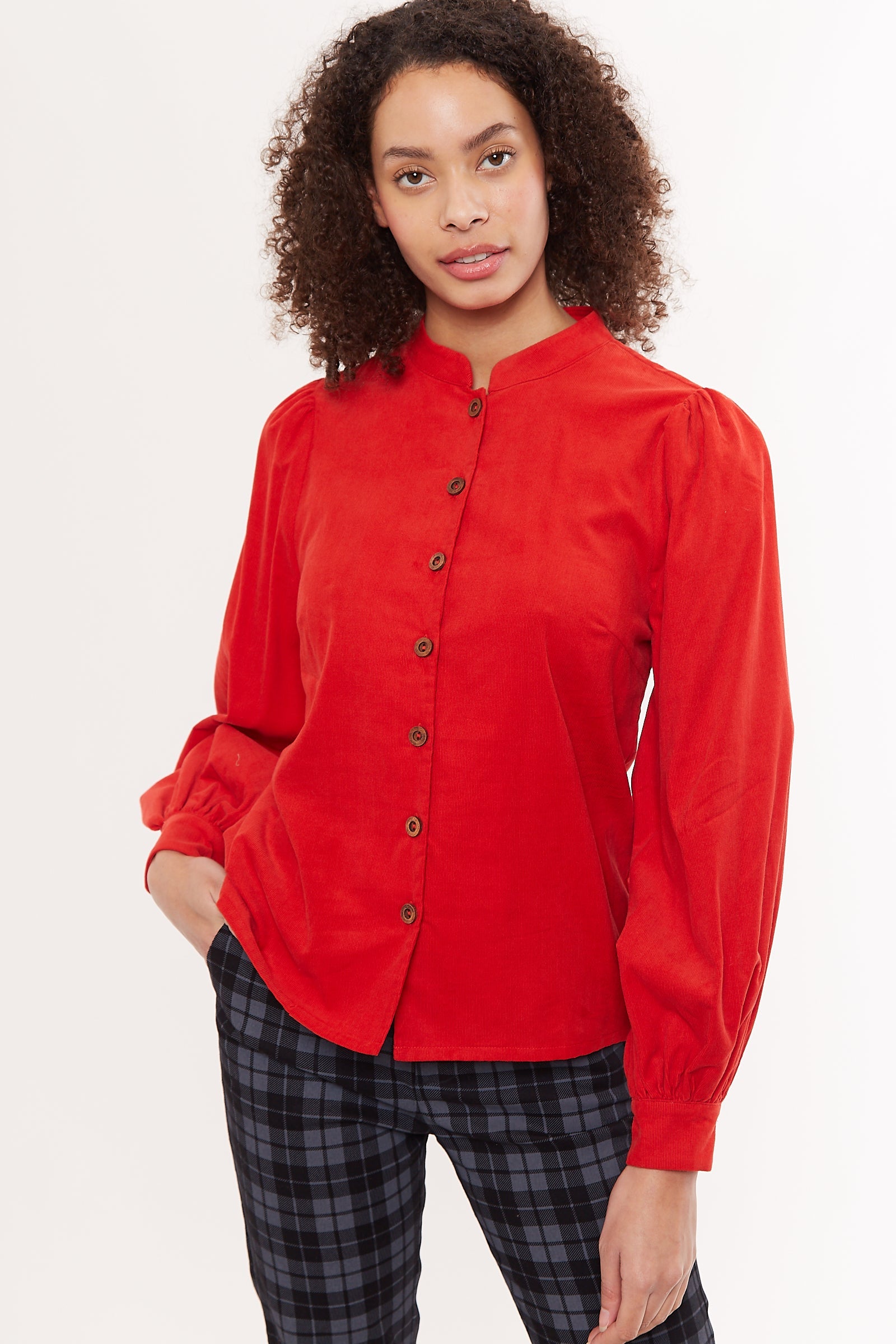 Aviv Cord Long Sleeve Blouse