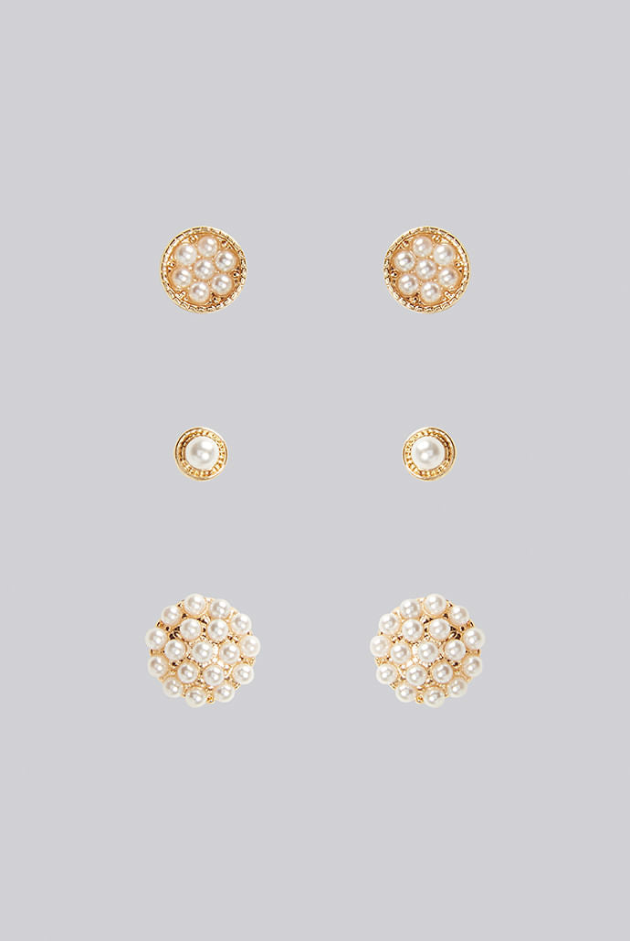 Adriel 3 Pack Pearl Stud Earrings