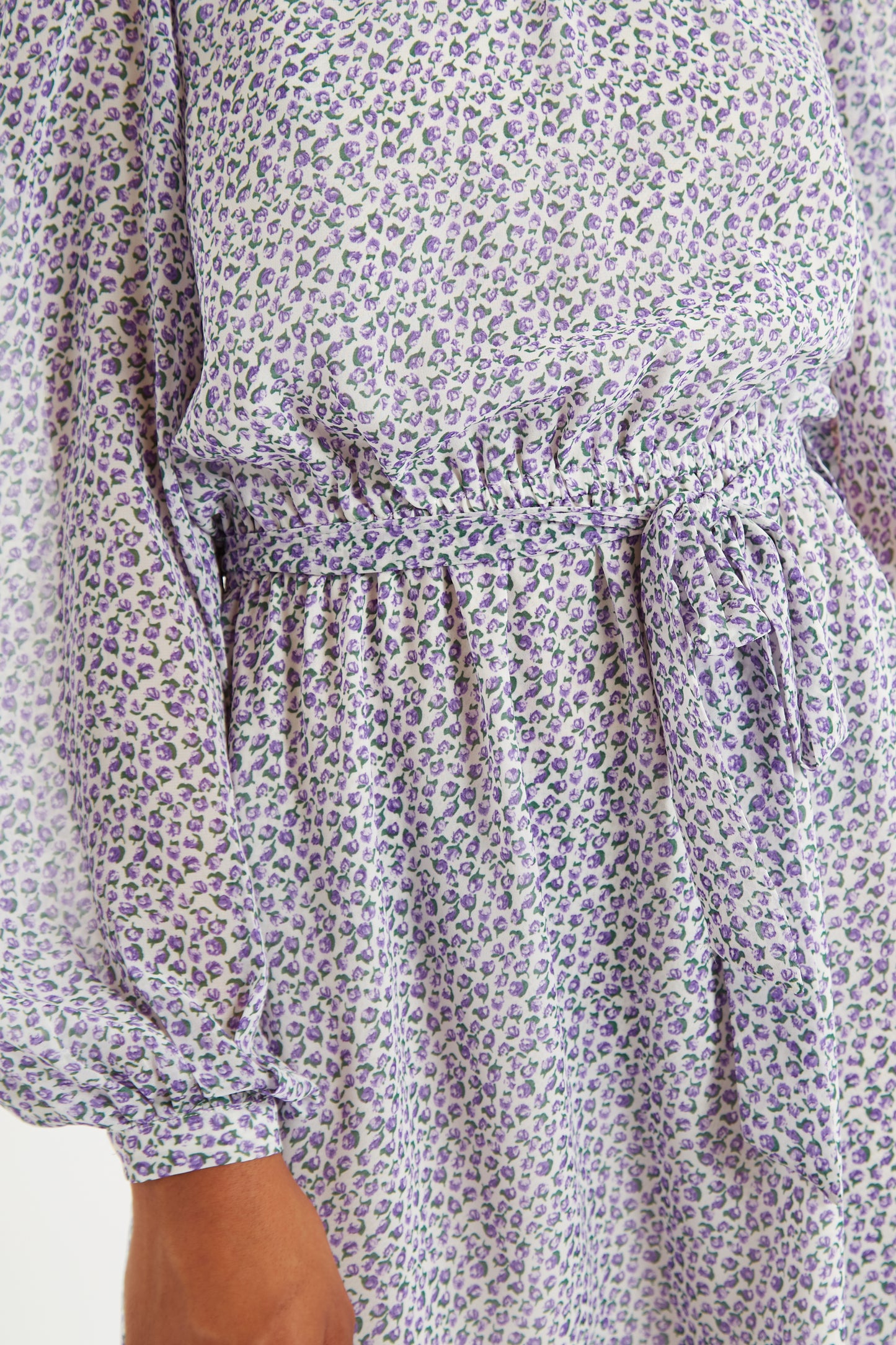 Belynda Rosetta Long Sleeve Mini Dress