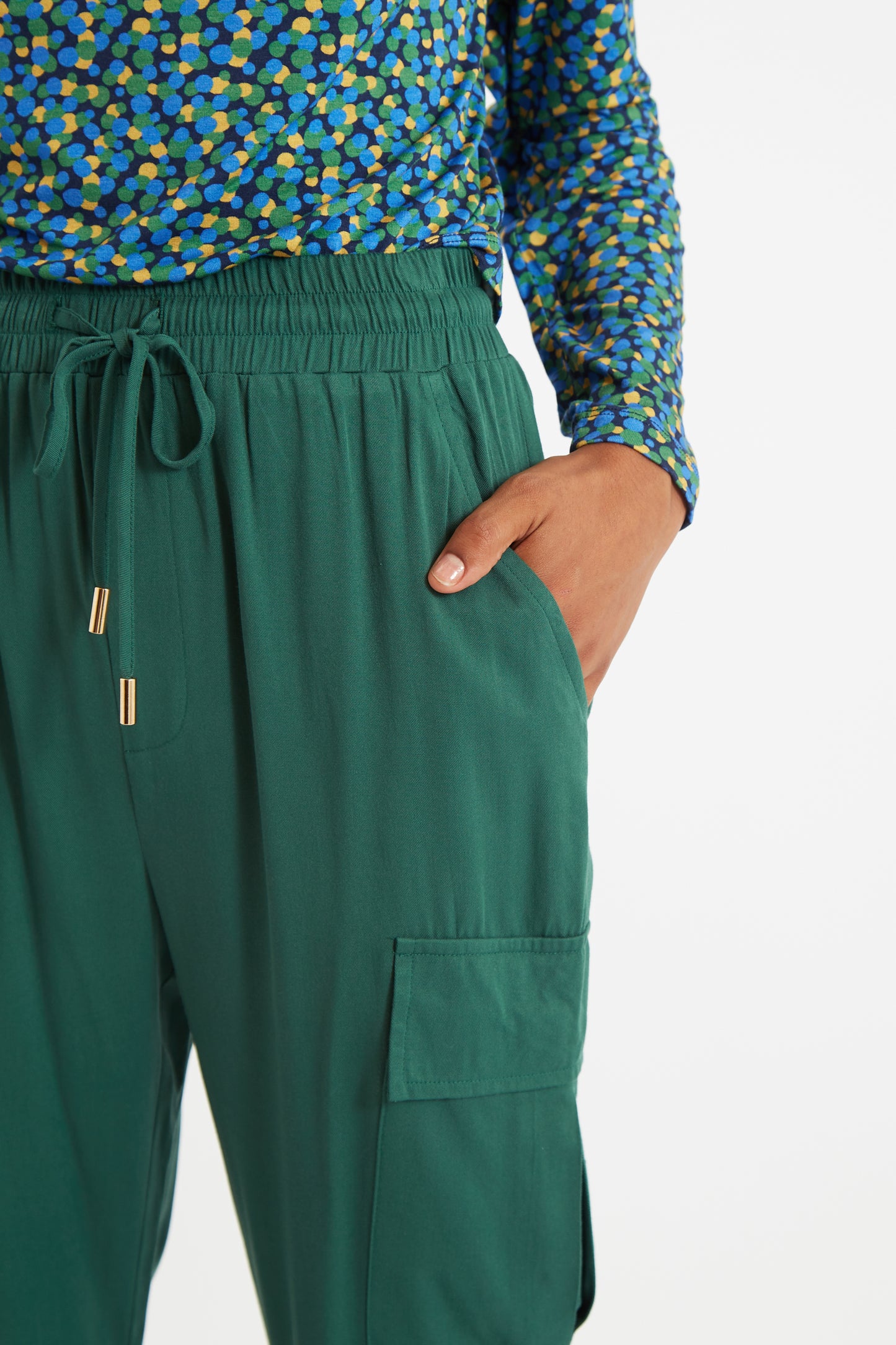Louche Chava Green Cargo Trouser