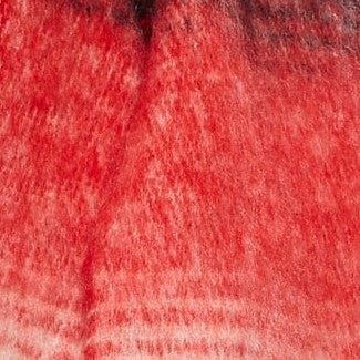 Louche Ciara Cosy Fluffy Striped Tassel Scarf - Red