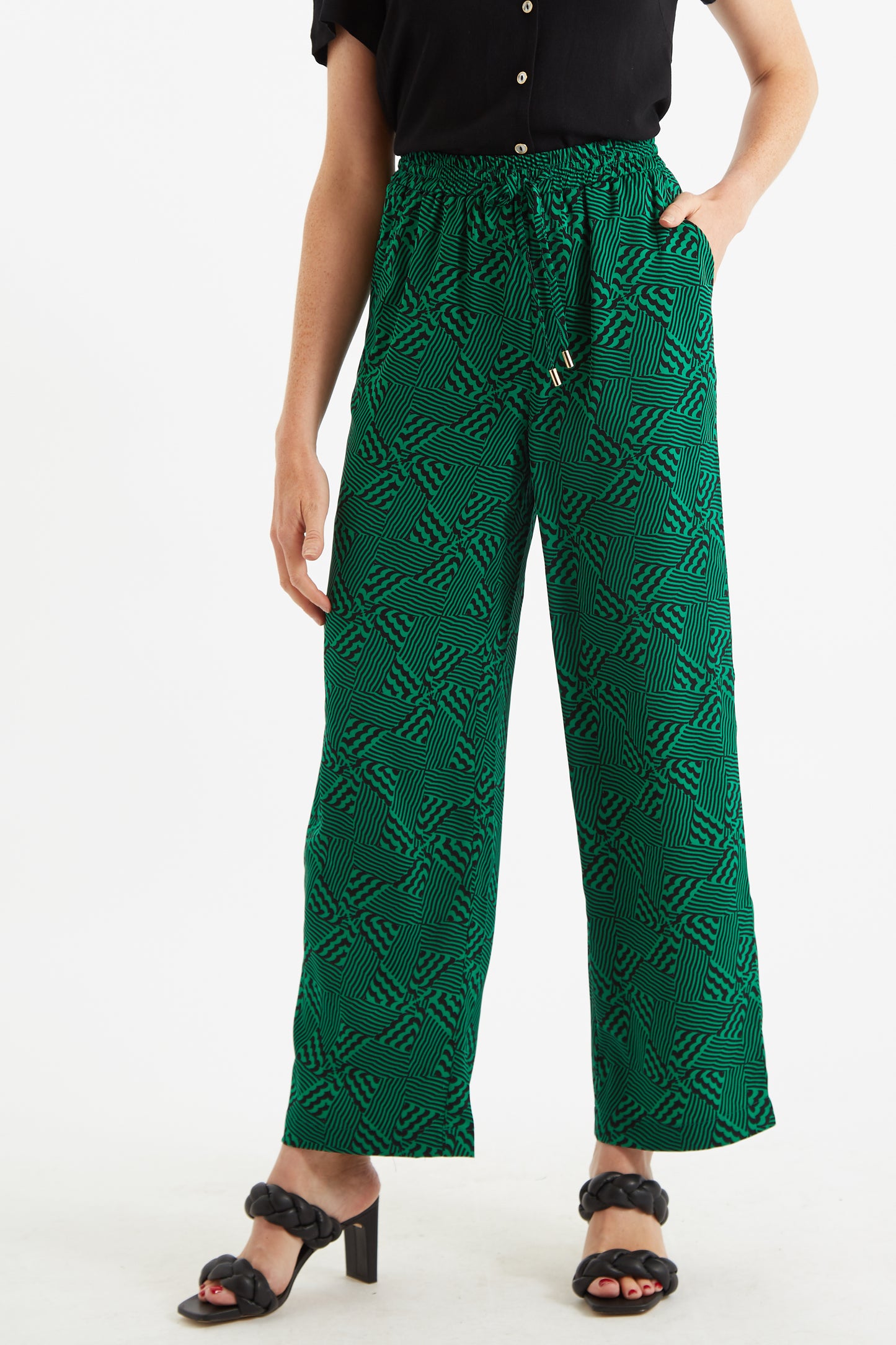 Louche Emmanuella 60s Patchwork Print Pyjama Style Trouser
