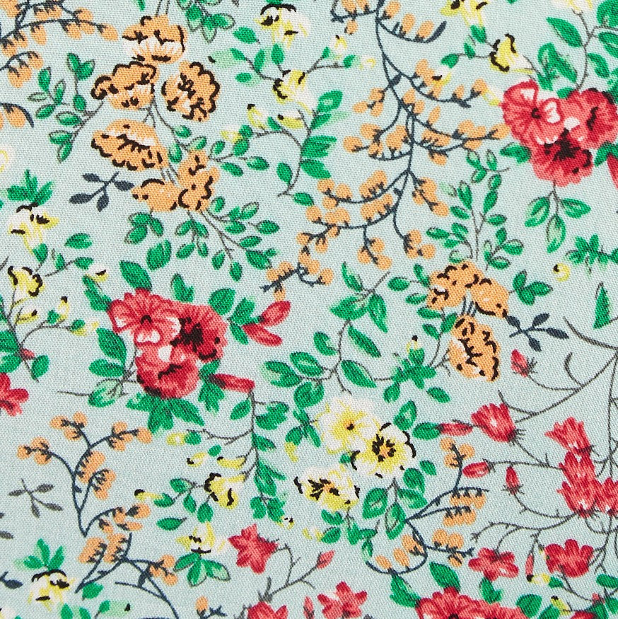Louche Babette Flower Show Print Shirred Bodice Short Sleeve Midi Dress 