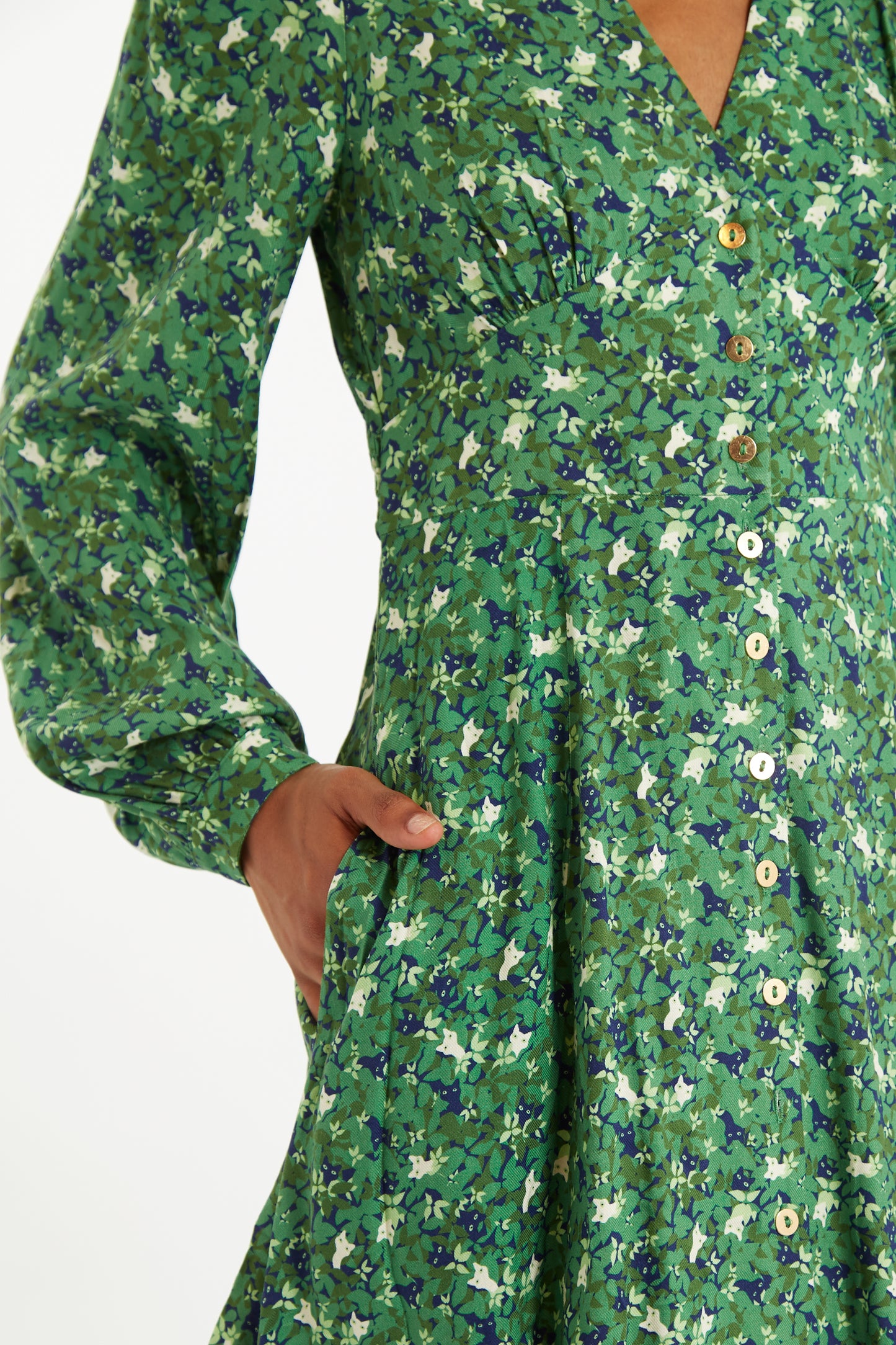 Louche Hedi Cat Camo Long Sleeved Mini Dress
