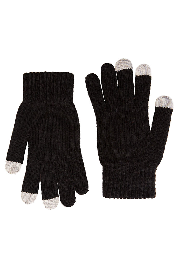 Louche Touch screen Knitted Glove - Black