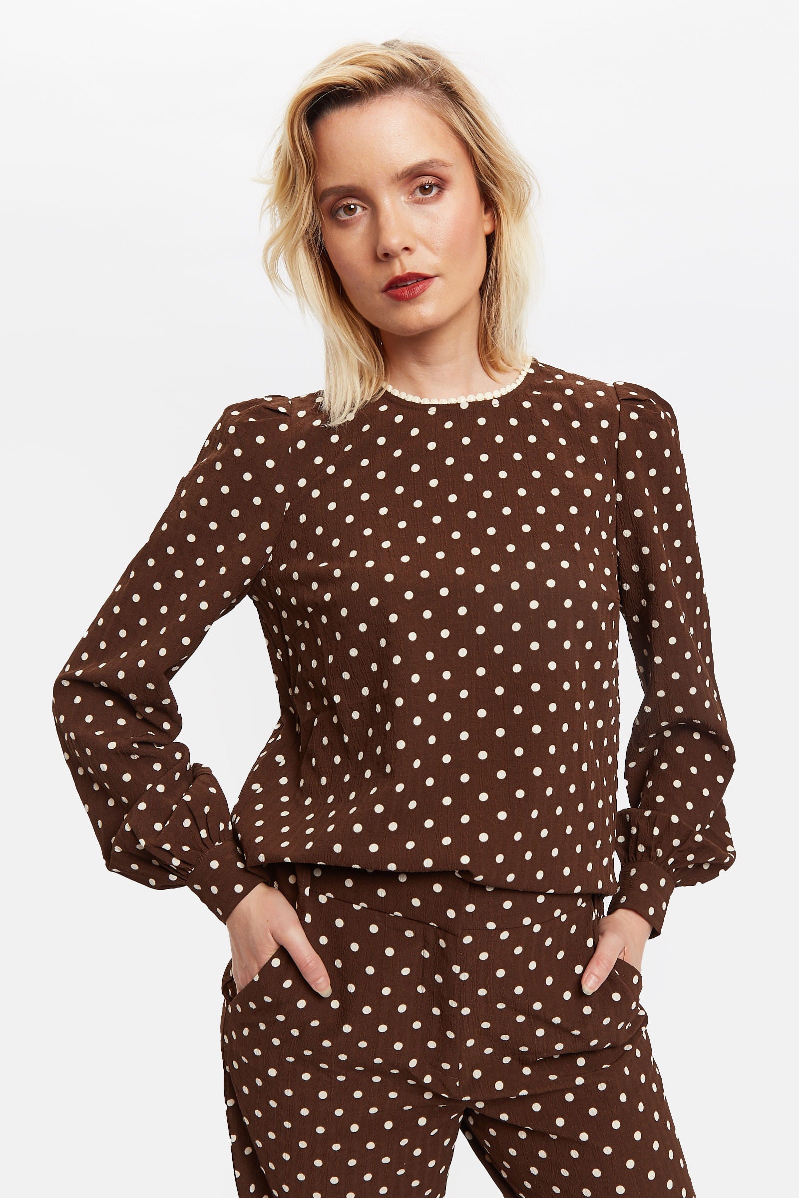 Lima Pretty Woman Print Long Sleeve Blouse