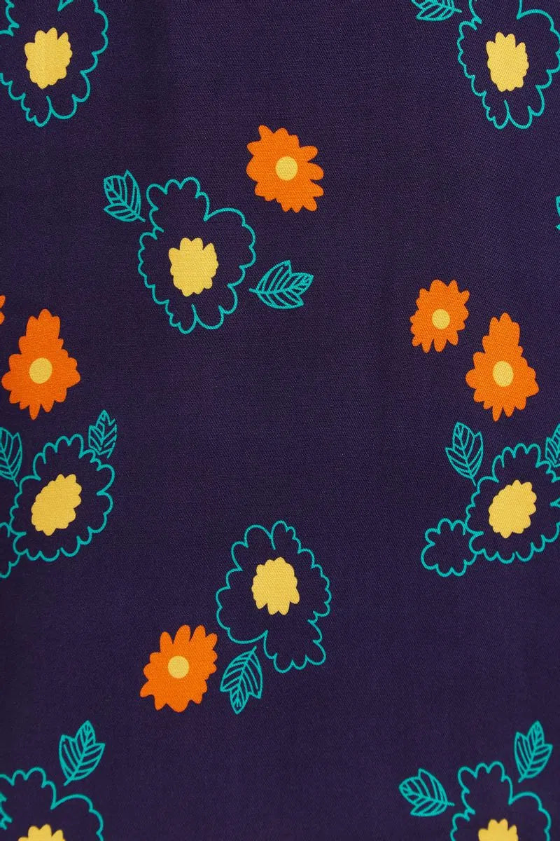 Louche Marize Clarice Floral Print V Neck Long Sleeve Midi Dress