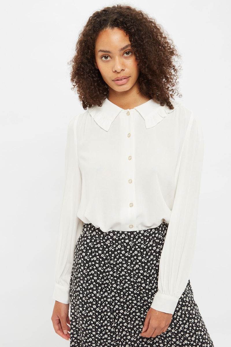 Louche Mercer Long Sleeve Frill Collar Blouse - Front