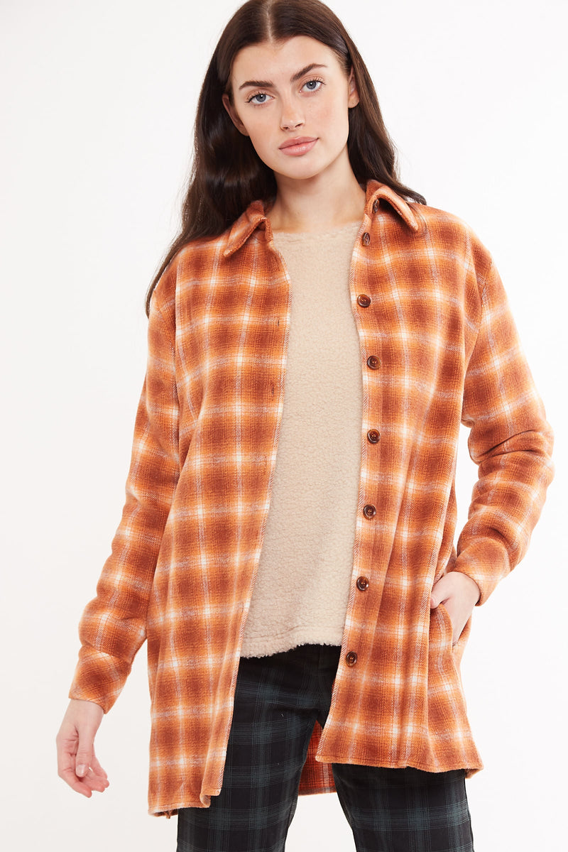 Louche Meriam Check Shacket Rust - Front