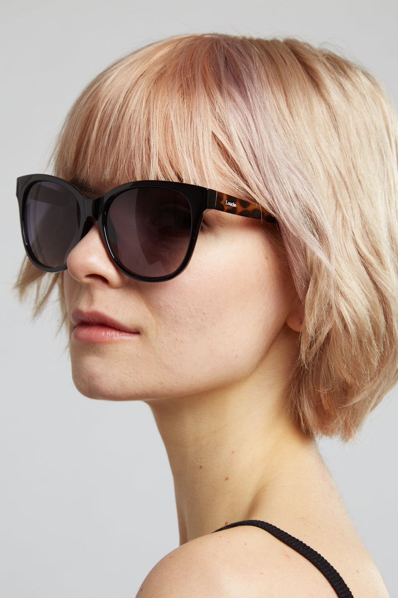Louche Nikki Sunglasses - Black - Front