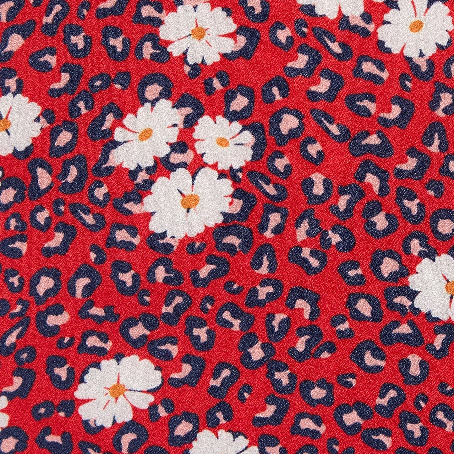 Louche Suzanne Roaring Daisy Print Long Sleeve Mini Dress - Red