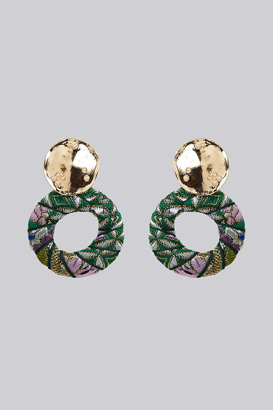 Louche Reuben Oval Shape Earring - Green