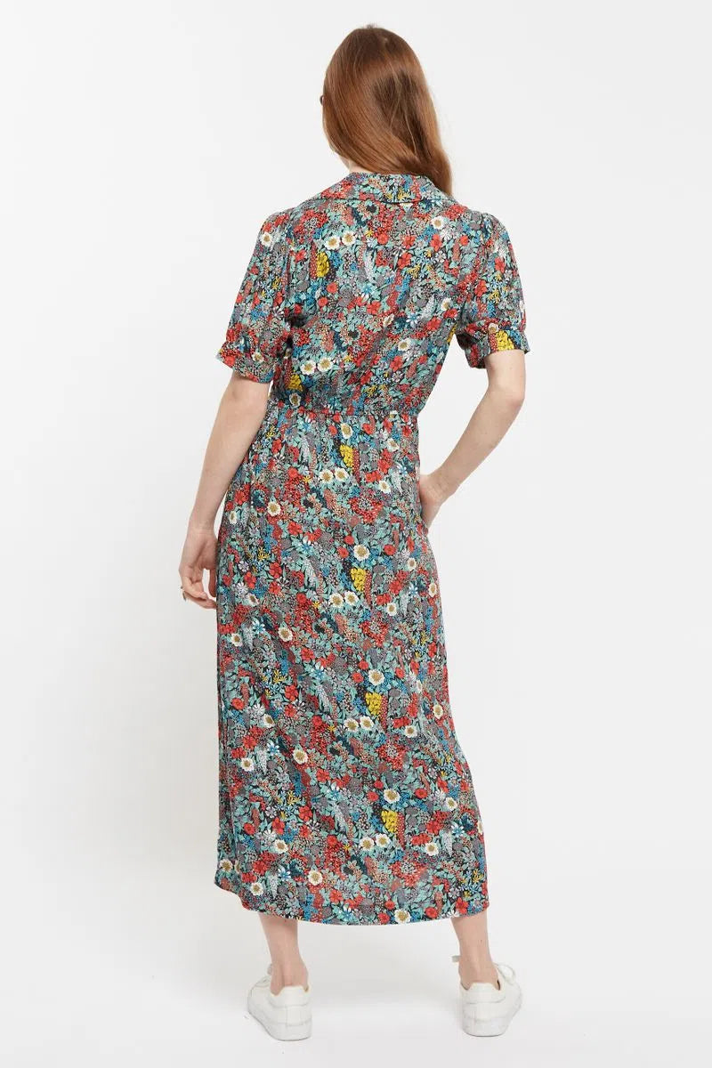Louche Sakani Floret Print Midi Short Sleeve Dress