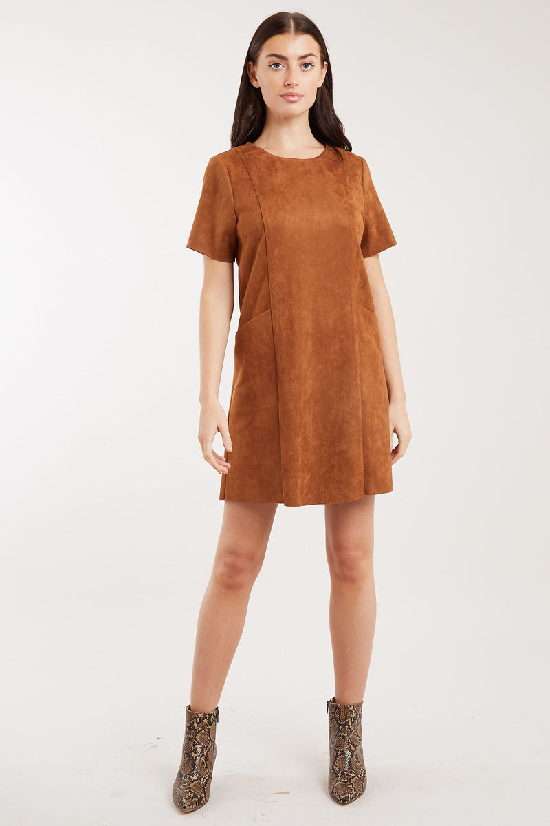 Louche Sylvie Faux Suede Mini Dress - Front