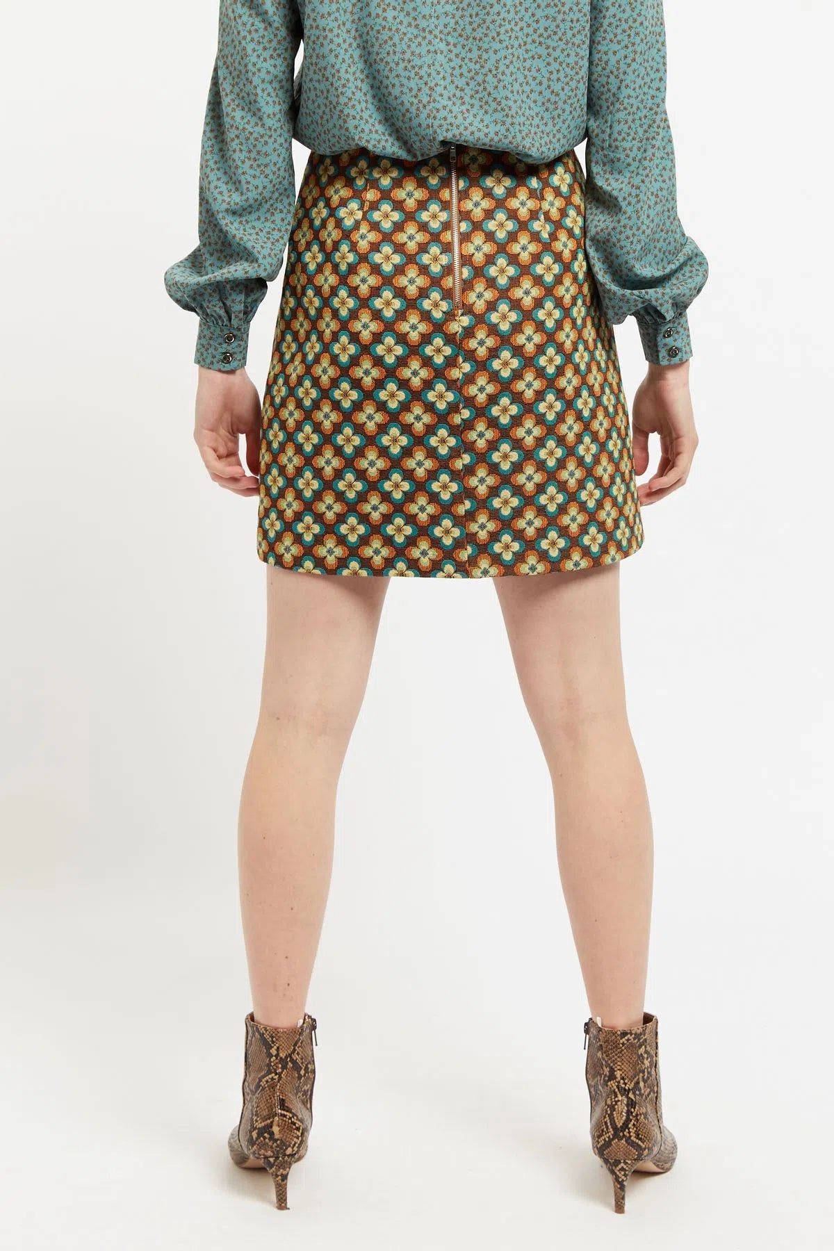 Louche Aubin Deco Fleur Jacquard Mini Skirt
