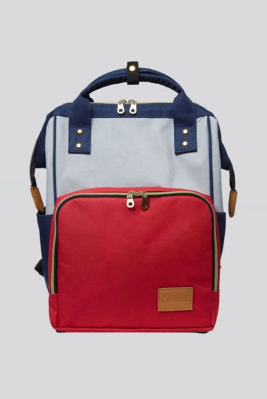 Louche Billie Colour Block Pocket Backpack Red