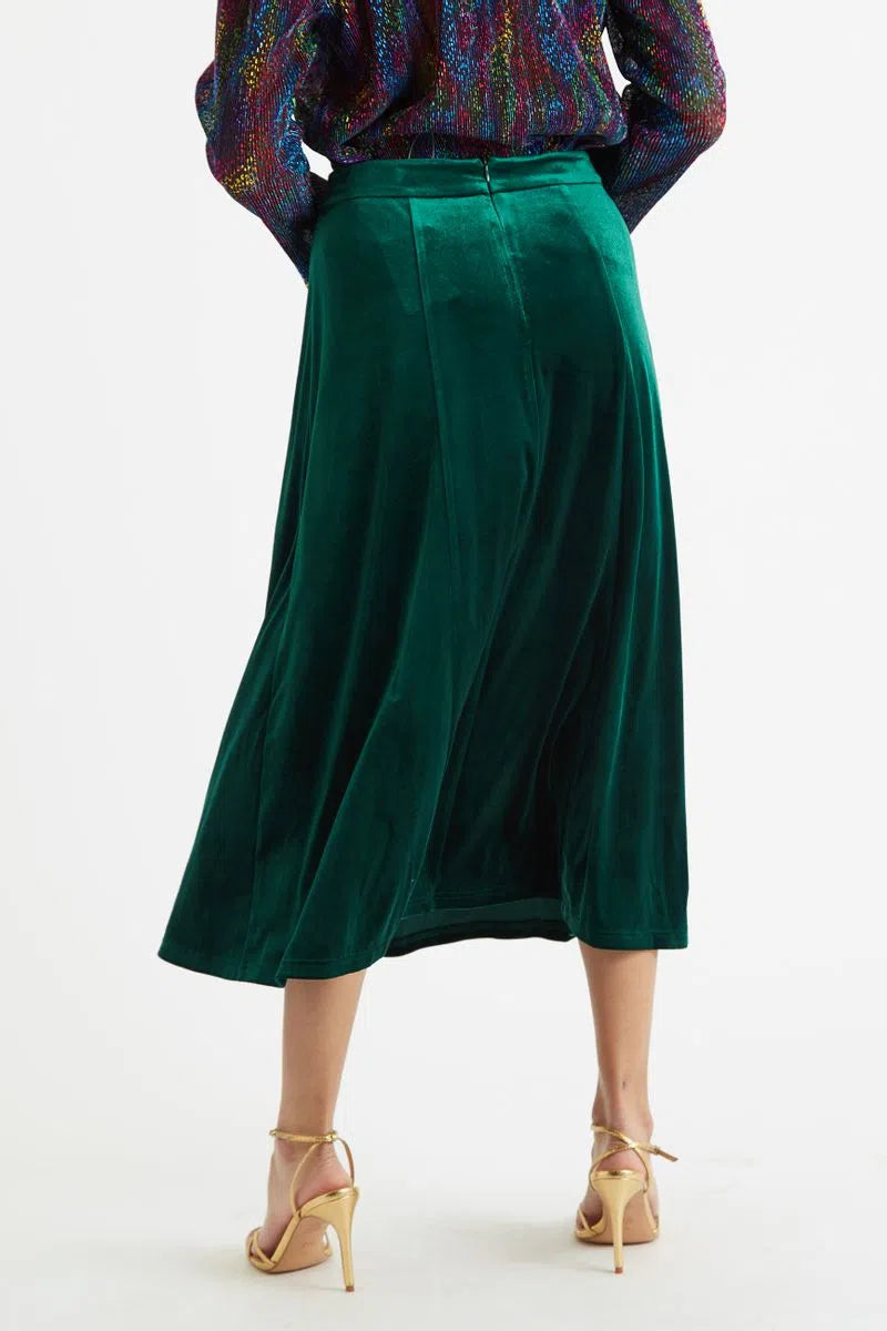 Louche Kiyo Velvet Midi Skirt