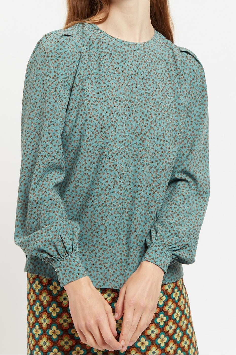 Lima Posy Patchwork Print Long Sleeve Blouse