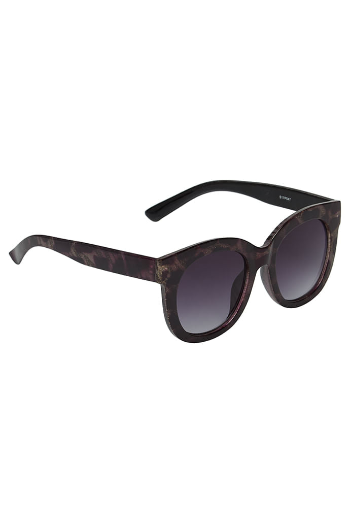 Louche Zabi Glitter Tortoise Shell Sunglasses Purple